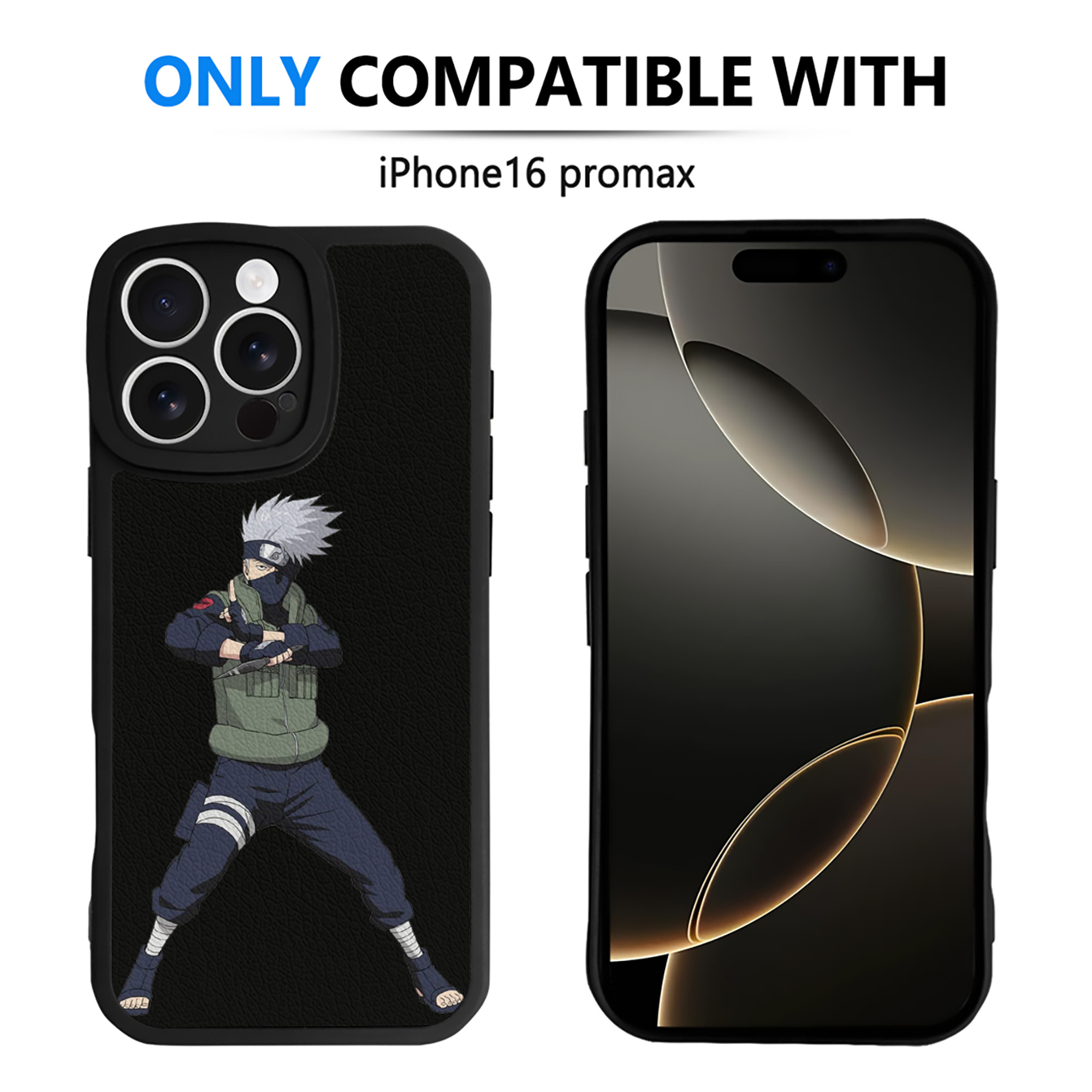 （画像用） NARUTO -ナルト- はたけ カカシ Hatake Kakashi 【iPhone 16シリーズ対応】シリコンスマホケース（レザー調） 材質：シリコン